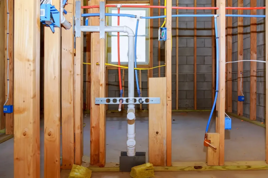 Residential rough-in plumbing work in timber framing by Friendly Build & Fix