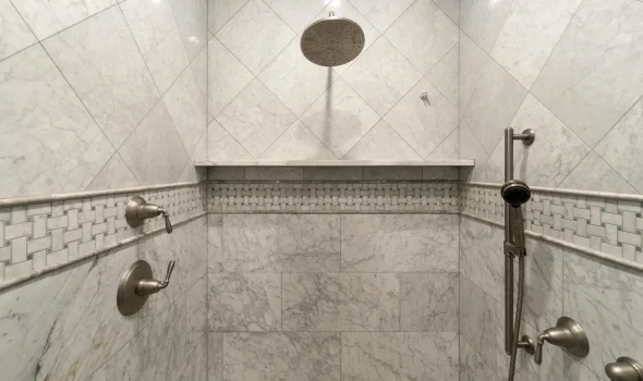 Elegant bathroom tiling by Friendly Build & Fix showcasing long-lasting beauty and craftsmanship