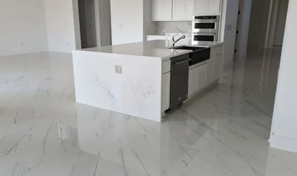Premium tiling finish by Friendly Build & Fix elevating kitchen floors with expert tiling